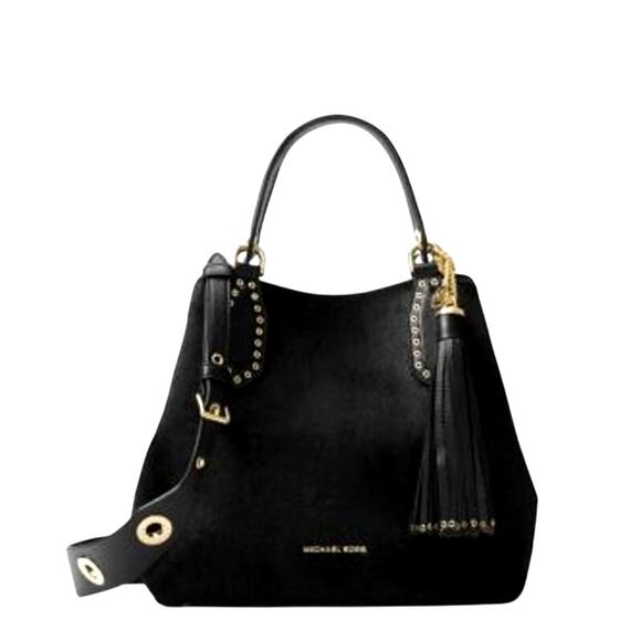 Michael Kors Brooklyn Calf Hair & Leather Gold Hardware *RARE* Statement Bag - Picture 2 of 12